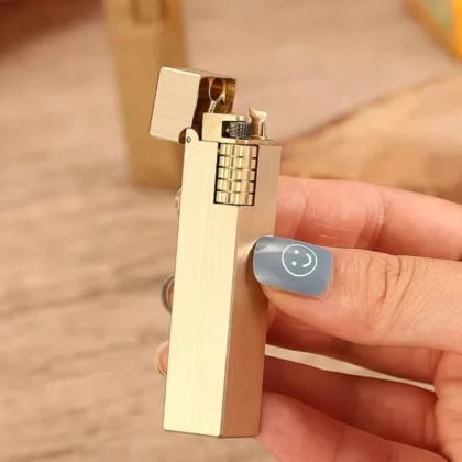 ROWENTA kerosine lighter arm lifting side sliding creative retro square long strip portable cigarette lighting tool men's gift