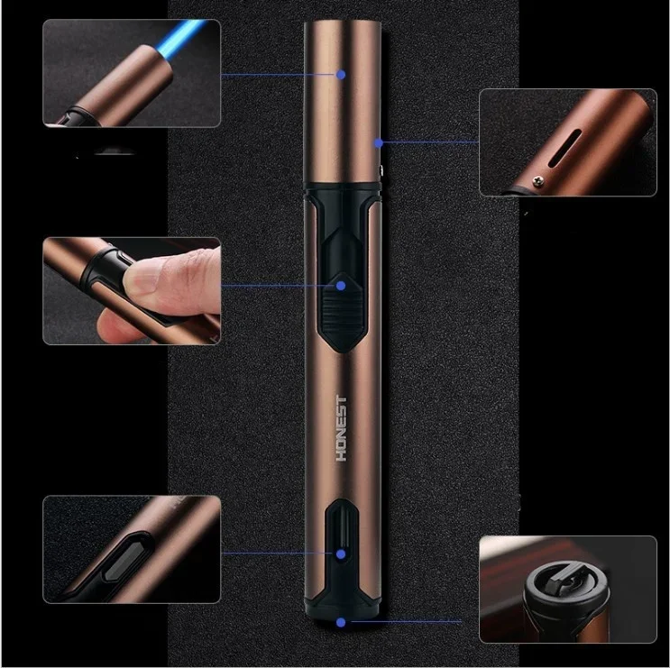 Cigar Lighter Torch Lighter Butanetorch Lighter Gas Torch Burner Windproof Cooking Torch Fire (without gas) - Image 5
